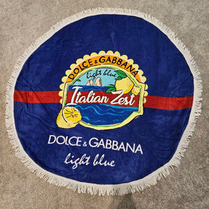 Unisex Dolce & Gabbana Round Beach Towel One Size Blue